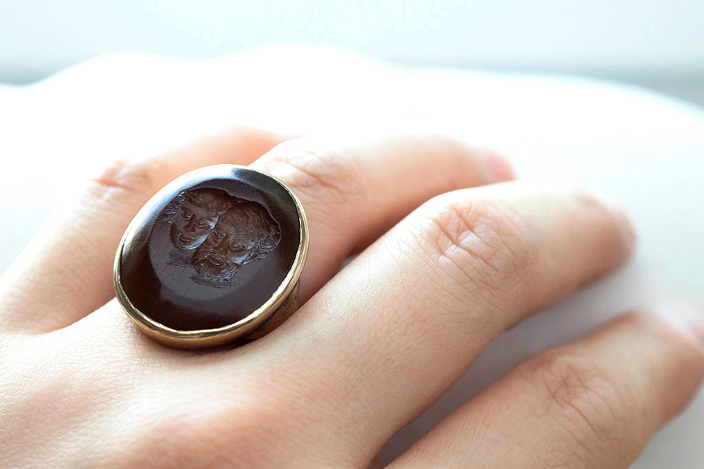 Unusual Large Carved Intaglio Ring