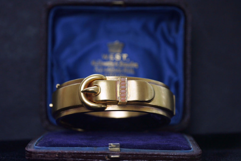 Late Victorian Gold Buckle Bangle