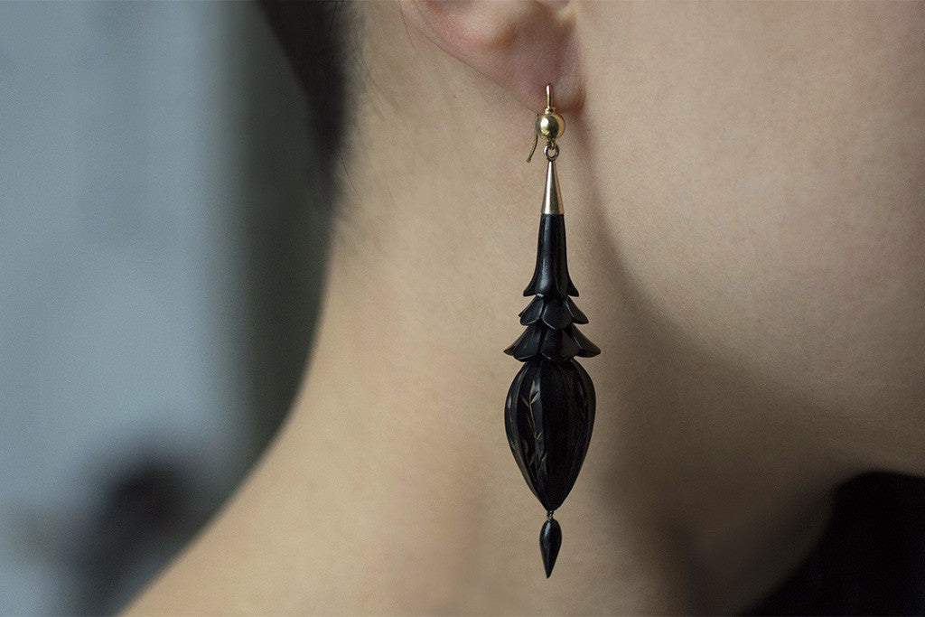 Victorian Whitby Jet Earrings