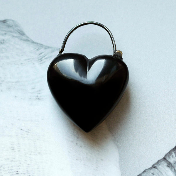 Victorian Whitby Jet Heart Padlock