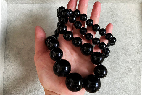 Victorian Whitby Jet Bead Necklace