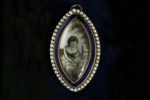 Georgian Miniature Mourning Brooch/Pendant