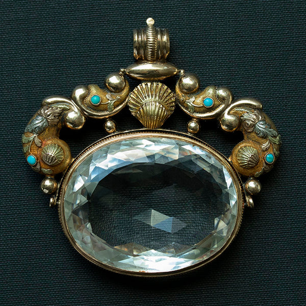 c.1820. Large Rock Crystal Swivel Fob Pendant