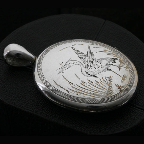 Victorian Sterling Silver Oversized Locket