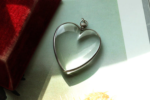 Large Antique Crystal Heart 