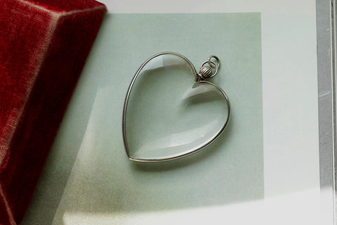 Large Antique Crystal Heart 