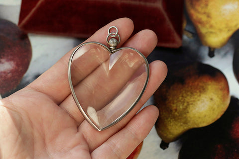 Large Antique Crystal Heart 