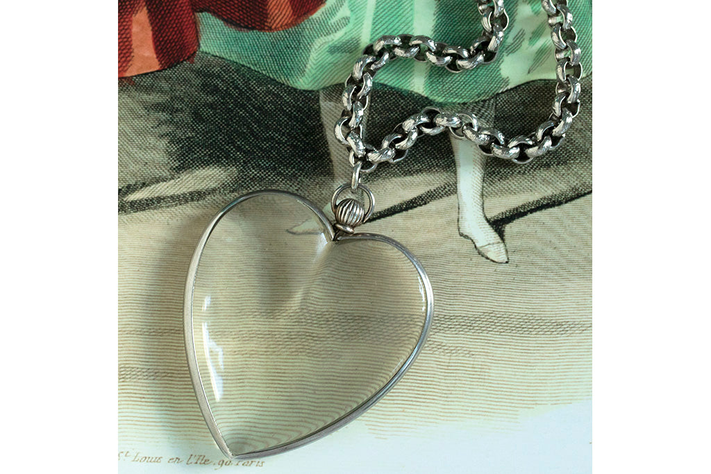 Large Antique Crystal Heart