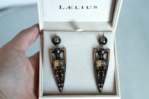 Victorian Piqué Urn Earrings