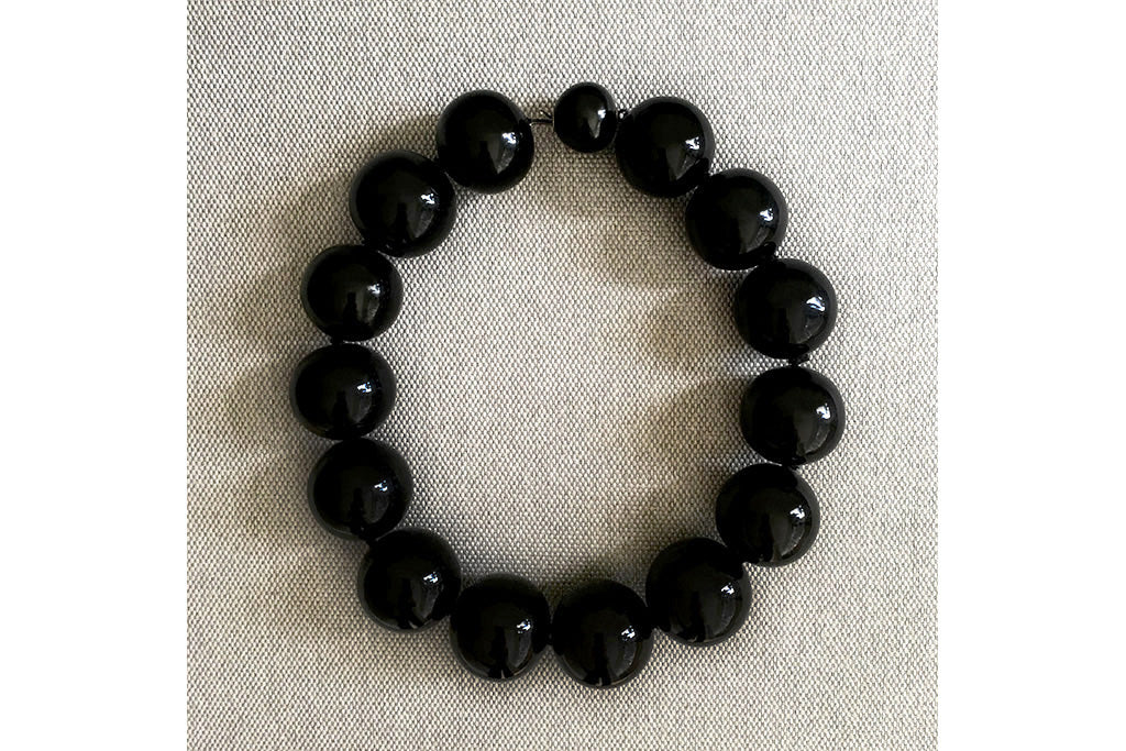 Victorian Extra Large Whitby Jet Bead Necklace