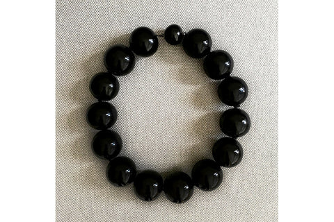 Victorian Extra Large Whitby Jet Beads Necklace