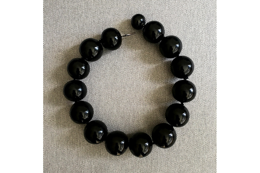 Victorian Extra Large Whitby Jet Beads Necklace