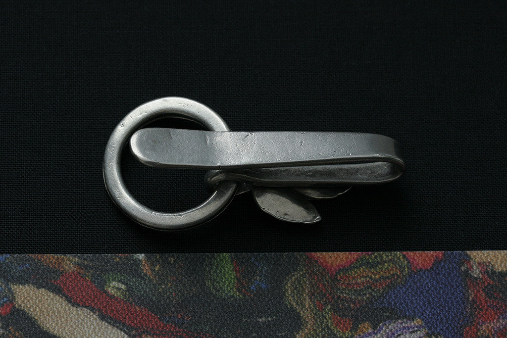 Sterling Silver Key Chain with Grape Leaf Motif