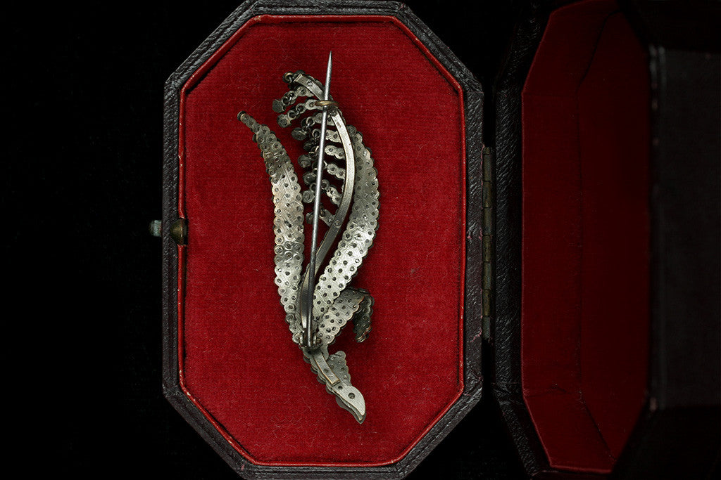 Victorian Lily of the Valley Cut Steel Brooch