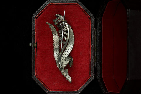 Victorian Lily of the Valley Cut Steel Brooch