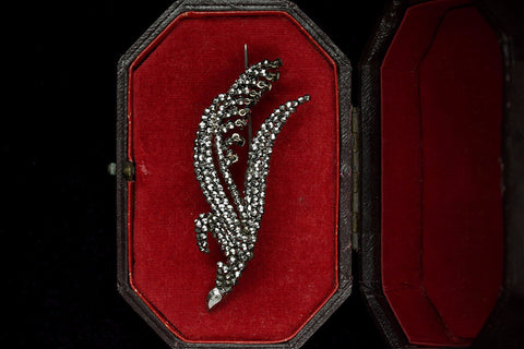 Victorian Lily of the Valley Cut Steel Brooch