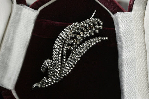 Victorian Lily of the Valley Cut Steel Brooch