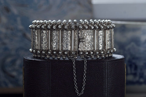 Victorian Sterling Silver Wide Link Bracelet