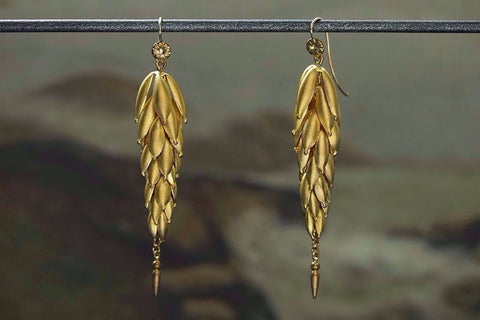 Victorian Pinchbeck Drop Earrings