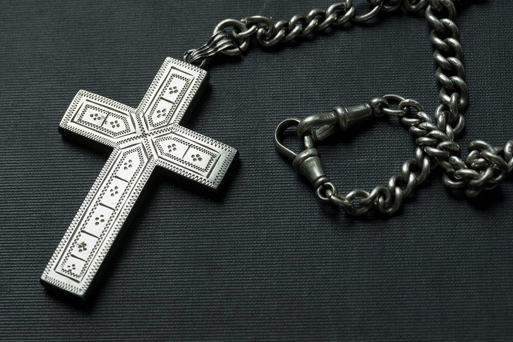 Sv. de Lourdes Silver Cross and Chain