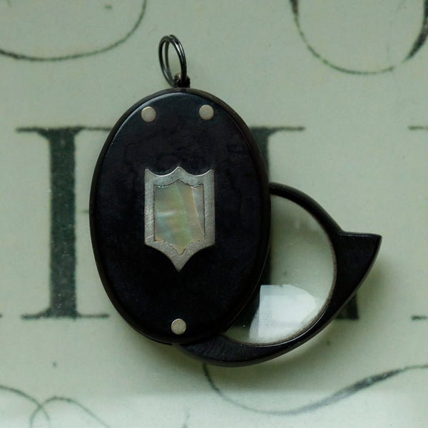 Victorian Faux Tortoise Shell Folding Magnifying Lupe