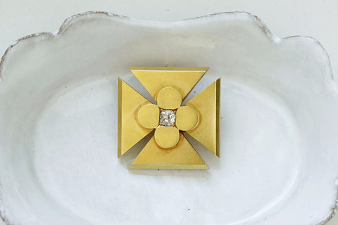 Victorian Maltese Cross Pendant with Diamond