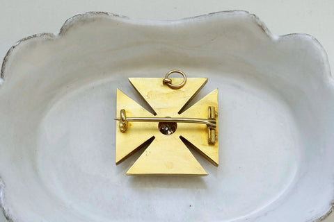 Victorian Maltese Cross Pendant with Diamond