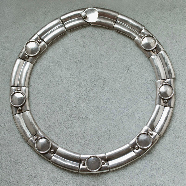 Vintage Mexican Sterling Silver Collar Necklace
