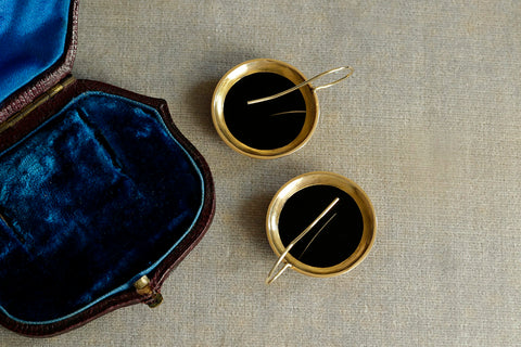 Victorian Micro Mosaic Puppy Earrings