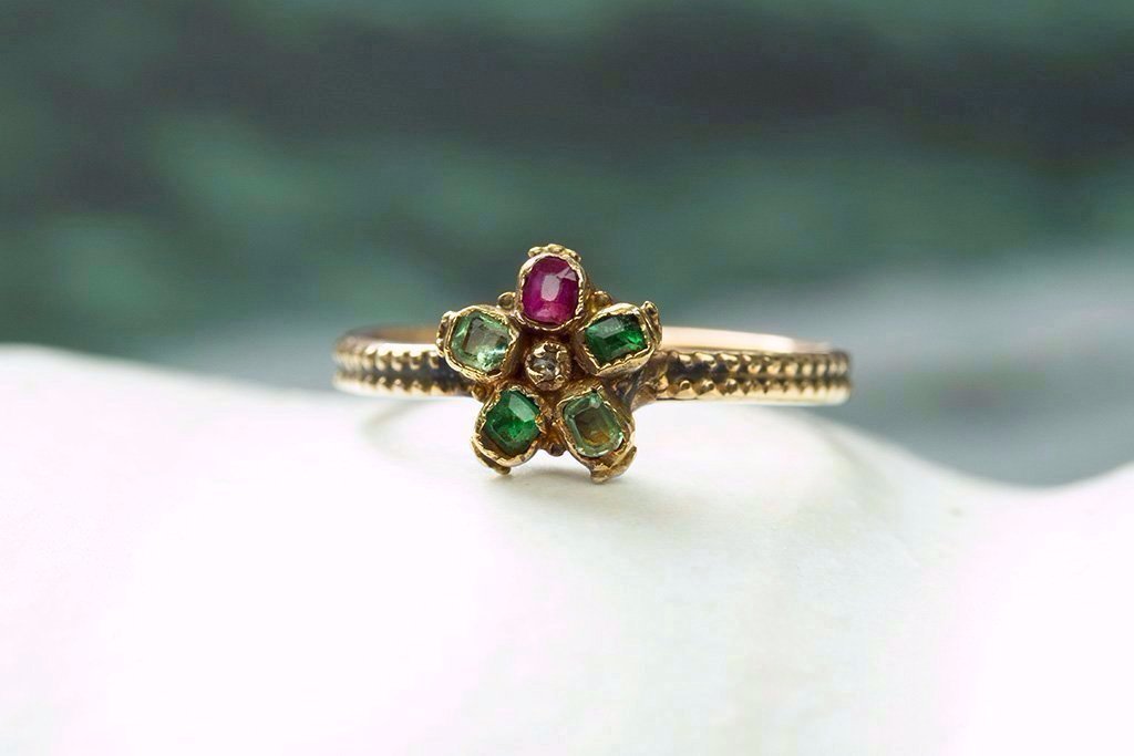 Victorian flower ring on sale