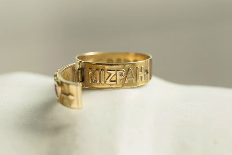 Victorian Arrowed Hearts MIZPAH Ring