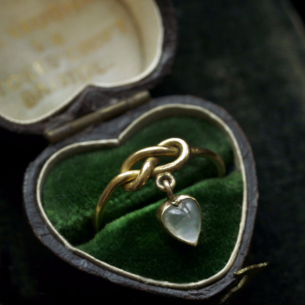 Moonstone Heart Drop Ring