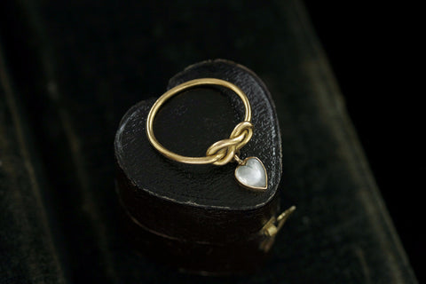 Moonstone Heart Drop Ring
