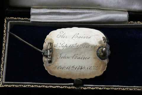 Gold and Black Enamel Mourning Brooch