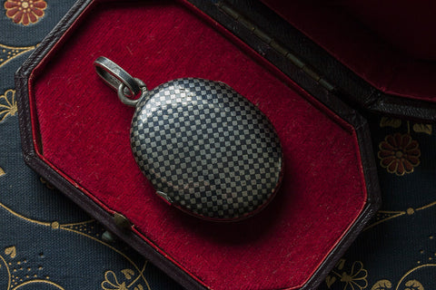 Late Victorian Sterling Silver & Niello Locket
