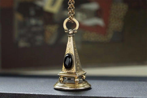 Victorian Obelisk Gold Seal Fob