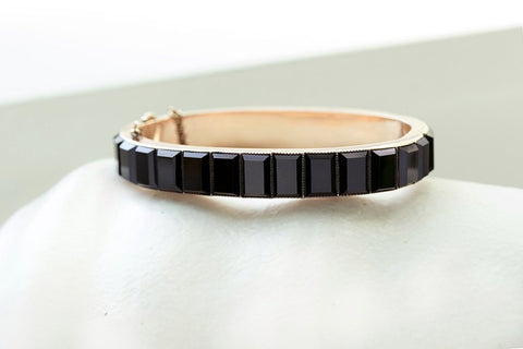 Victorian Faceted Onyx Bangle
