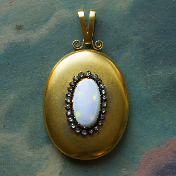 Victorian Opal and Diamond Locket