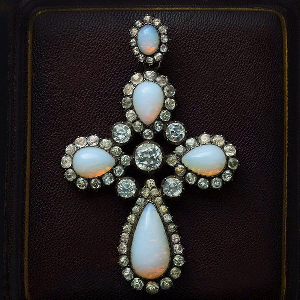 Large Opaline and Paste Cross