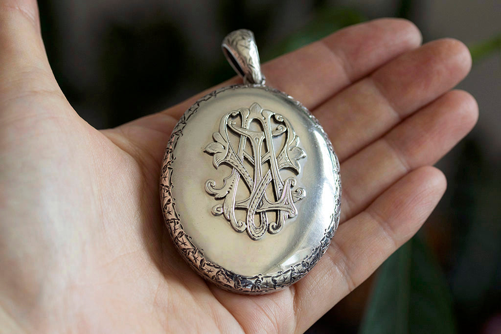 Mid-Victorian Sterling Silver Oversized Locket