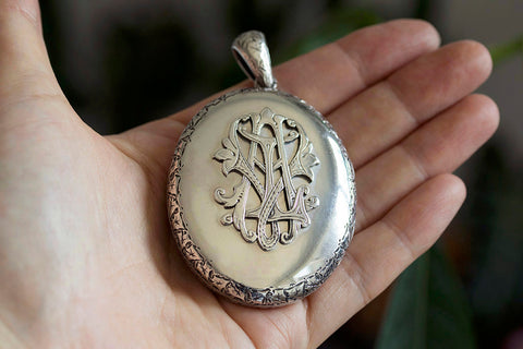 Mid-Victorian Sterling Silver Oversized Locket