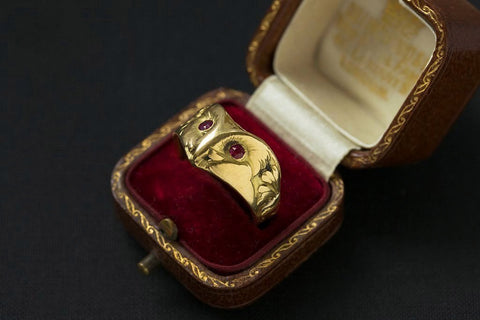 Art Nouveau French Owl Ring