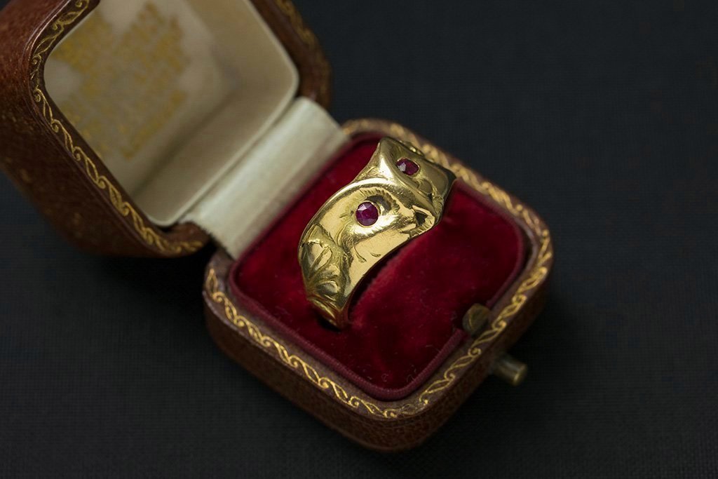 Art Nouveau French Owl Ring
