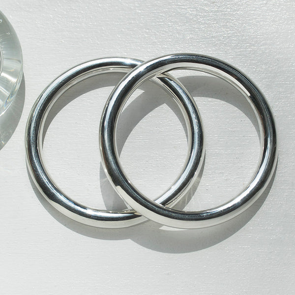 Pair of Sterling Silver Circle Bangles