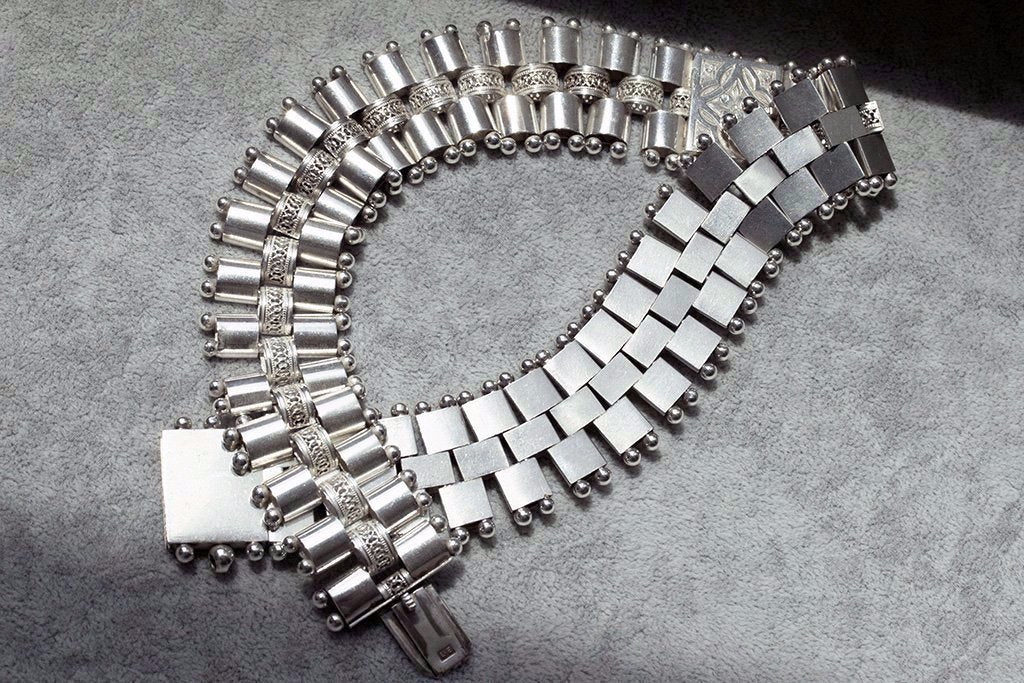 Pair of Victorian Sterling Silver Bracelets/Necklace