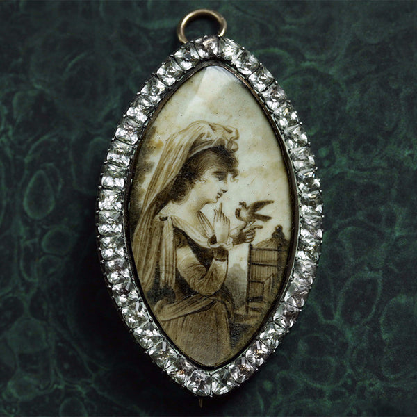 Georgian Sepia Miniature Pin/Pendant