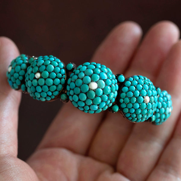 Victorian Pavé Turquoise Bangle