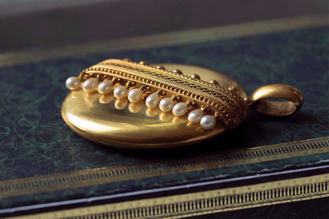 Large Victorian Pearl Fringe Locket