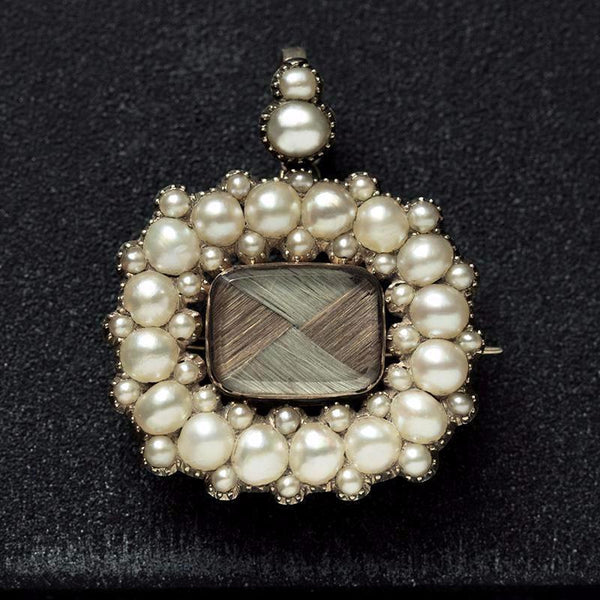 Georgian Pearl Mourning Pendant Brooch