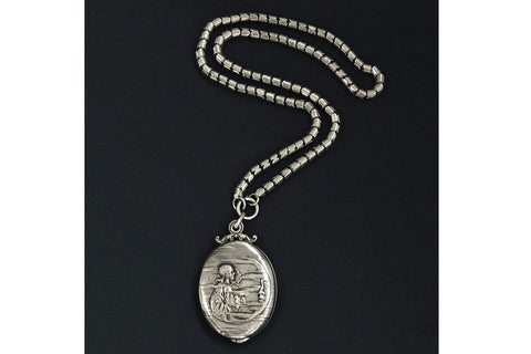 French Art Nouveau Pierrot & Moon Locket
